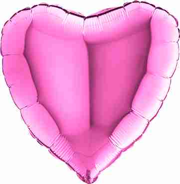 Fuchsia Foil Heart 18in/45cm