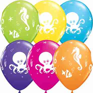 Fun Sea Creatures Retail Assortment Latex Round 11in/27.5cm