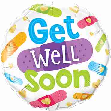 Get Well Soon Bandages Foil Round 18in/45cm