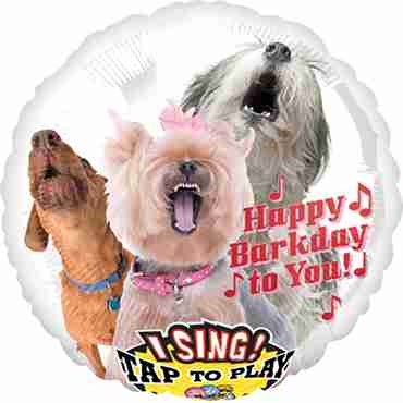 Happy Bark Day To You Sing A Tune Foil Round 28in/71cm
