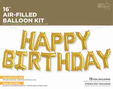 Happy Birthday Kit Gold Foil Letters 16in/40cm