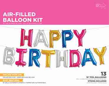 Happy Birthday Kit Multi-Colour Foil Letters 16in/40cm