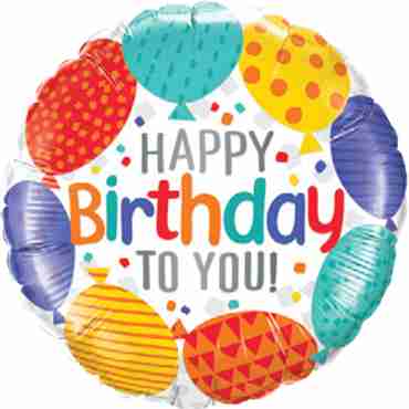 Happy Birthday To You Balloons Foil Round 18in/45cm