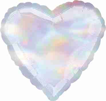 Iridescent Foil Heart 18in/45cm