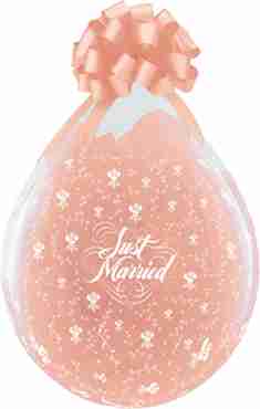 Just Married Crystal Diamond Clear (Transparent) Latex Round 18in/45cm