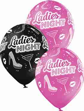 Ladies Night Pastel Pink and Pastel Pink Assortment Latex Round 12in/30cm