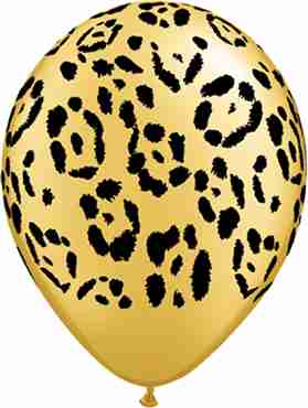 Leopard Spots Metallic Gold Latex Round 11in/27.5cm