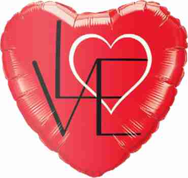 L(Heart)VE Red Foil Heart 18in/45cm