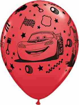 Lightning McQueen and Mater Standard Red Latex Round 11in/27.5cm