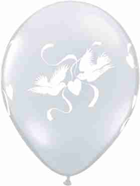 Love Doves Crystal Diamond Clear (Transparent) Latex Round 11in/27.5cm