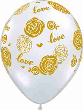 Love Roses Crystal Diamond Clear (Transparent) Latex Round 11in/27.5cm