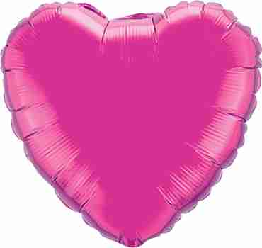 Magenta Foil Heart 9in/22.5cm