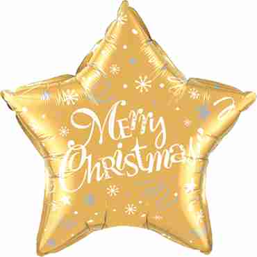 Merry Christmas! Festive Gold Foil Star 20in/50cm