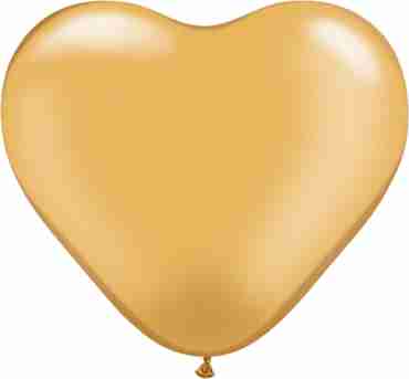 Metallic Gold Latex Heart 6in/15cm