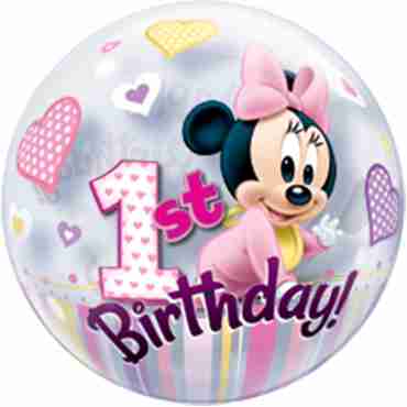 Minnie Mouse 1st Birthday Single Bubble 22in/55cm