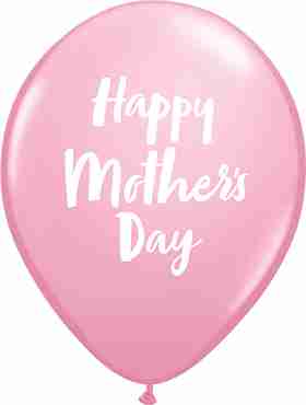 Mother's Day Script Standard Pink Latex Round 11in/27.5cm
