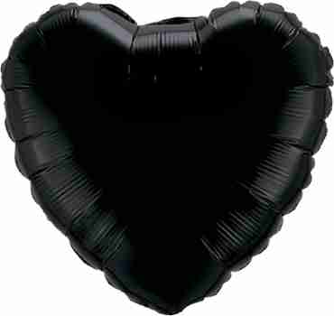 Onyx Black Foil Heart 18in/45cm