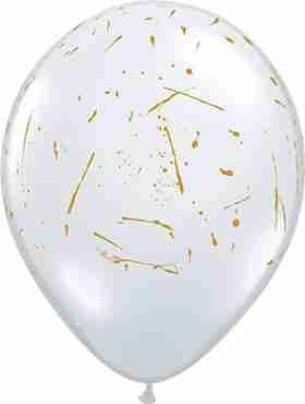 Paint Splatters Crystal Diamond Clear (Transparent) Latex Round 11in/27.5cm