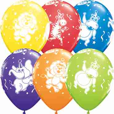 Party Animals Carnival Assortment Latex Round 11in/27.5cm