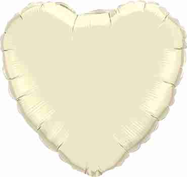 Pearl Ivory Foil Heart 18in/45cm