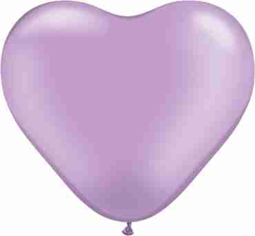 Pearl Lavender Latex Heart 6in/15cm