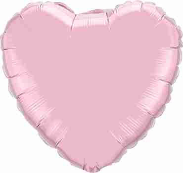Pearl Pink Foil Heart 9in/22.5cm