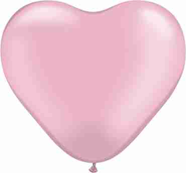 Pearl Pink Latex Heart 6in/15cm