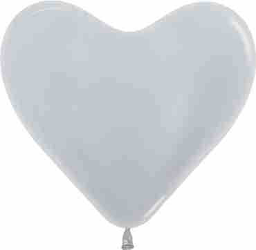 Pearl Silver Latex Heart 14in/36cm