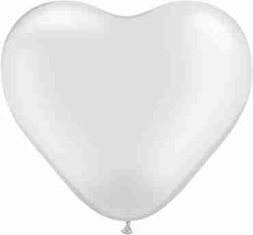 Pearl White Latex Heart 6in/15cm