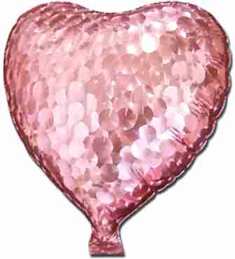 Pink Jewelry Holographic Foil Heart 5in/12.5cm