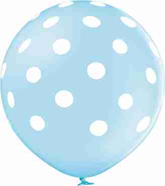 Polka Dots Pastel Sky Blue Latex Round 24in/60cm