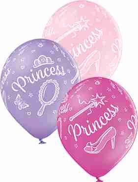 Princess Pastel Pink, Pastel Lavender and Pastel Rose Assortment Latex Round 12in/30cm