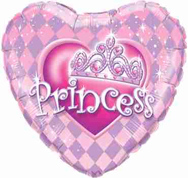 Princess Tiara Foil Heart 18in/45cm