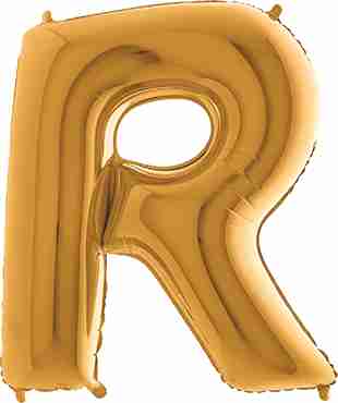 R Gold Foil Letter 7in/18cm 