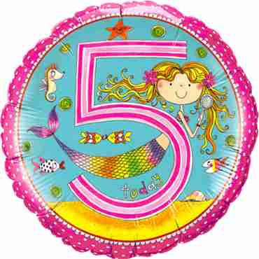Rachel Ellen – Age 5 Mermaid Polka Dots Foil Round 18in/45cm