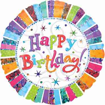 Radiant Birthday Happy Birthday Foil Round 18in/45cm