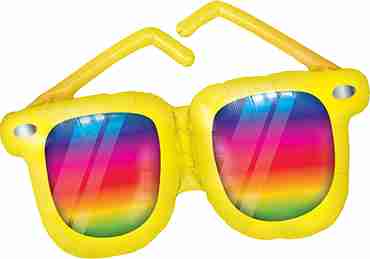 Rainbow Striped Sunglasses Foil Shape 42in/107cm