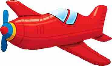 Red Vintage Airplane Foil Shape 36in/90cm