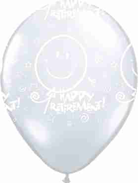 Retirement! Smile Face Crystal Diamond Clear (Transparent) Latex Round 11in/27.5cm