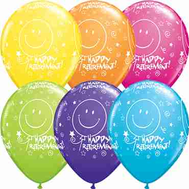 Retirement! Smile Face Tropical Assortment Latex Round 11in/27.5cm