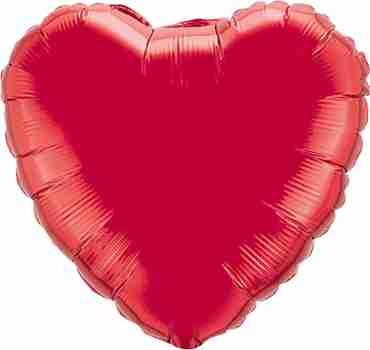 Ruby Red Foil Heart 9in/22.5cm