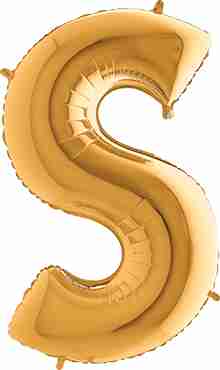 S Gold Foil Letter 7in/18cm 