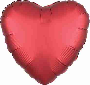 Sangria Satin Luxe Foil Heart 17in/43cm