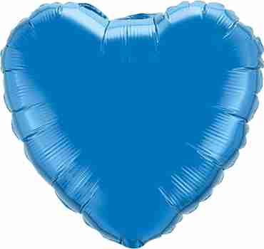 Sapphire Blue Foil Heart 18in/45cm
