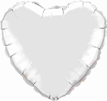 Silver Foil Heart 4in/10cm