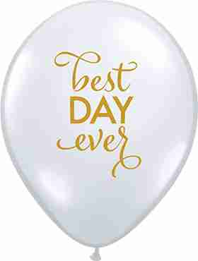 Simply The Best Day Ever Crystal Diamond Clear (Transparent) Latex Round 11in/27.5cm