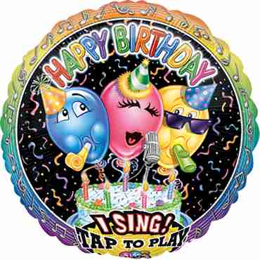 Singing Balloon Birthday Sing A Tune Foil Round 28in/71cm