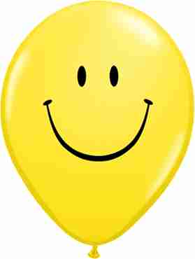 Smile Face Standard Yellow Latex Round 11in/27.5cm