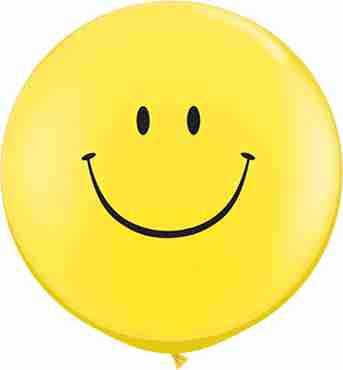Smile Face Standard Yellow Latex Round 36in/90cm