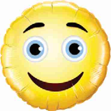 Smiley Face Foil Round 9in/22.5cm